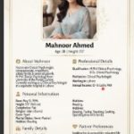 Matrimonial Profile: Mahnoor Ahmed (M.Phil Clinical Psychology)